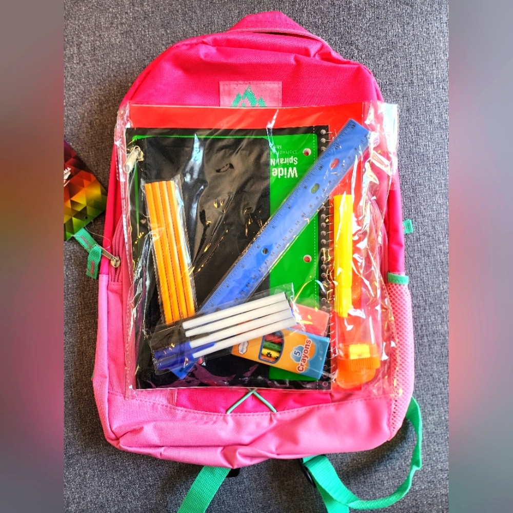NWT Fully Packed Back-To-School Backpack (Pink/Teal)